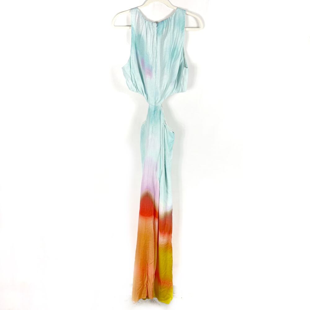 Jonathan Simkhai Alfie Dress Blue Tie Dye Side Cutout Maxi Sleeveless Sz L - Picture 11 of 16